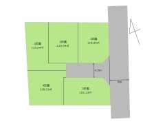 立川市幸町5丁目　建築条件なし売地　全5区画