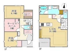 1号棟間取り■府中市多磨町1　新築一戸建て■