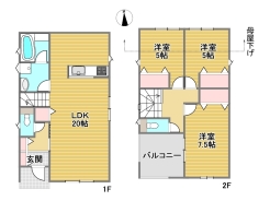 2号棟間取り図■立川市幸町5丁目　新築戸建て■