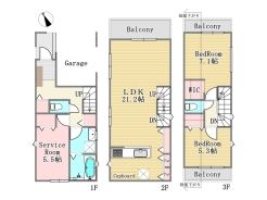 1号棟間取り■府中市府中町3　新築一戸建て■