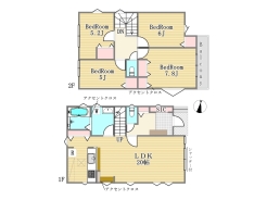 1号棟間取り図■八王子市長房町　新築一戸建て■