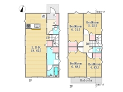1号棟間取り■国分寺市東戸倉1　新築一戸建て■
