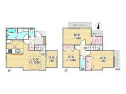 1号棟間取り■府中市若松町3丁目　新築戸建て■