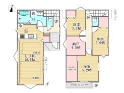 1号棟間取図■八王子台町3　新築一戸建て■