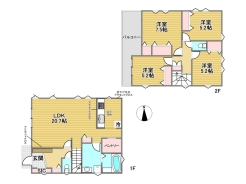1号棟間取り図■八王子市椚田町　新築戸建て■