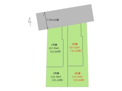 区画図■府中市是政2　建築条件付き売地■