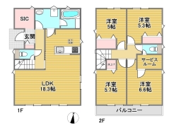 1号棟間取り図■多摩市桜ケ丘1　新築一戸建■
