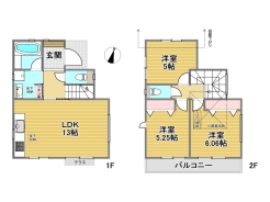 1号棟間取り図■日野市日野台5丁目　新築戸建て■