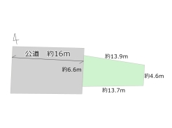 区画図■小金井市本町2　建築条件なし売地■