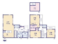 1号棟間取り■三鷹市大沢5　新築一戸建て■
