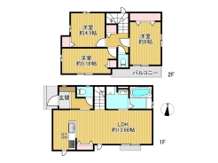 B号棟間取り図■日野市落川　新築一戸建て　全3棟■