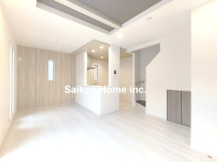 アクセントクロスがおしゃれなLDKでくつろぎの時間をお過ごしください。
■昭島市緑町3　新築一戸建て■