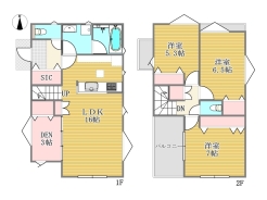 13区画参考プラン延べ床面積87.48ｍ２土地建物価格7990万円■国立市東3　売地■
