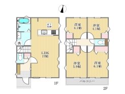 2号棟間取り図■府中市小柳町２　新築一戸建て■