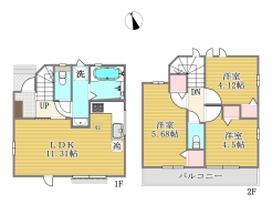 B号棟間取り図■調布市深大寺元町3　新築一戸建て■