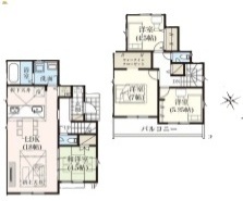 2区画参考プラン建物面積95.43ｍ2・土地建物価格5890万円■府中市四谷3　建築条件付き売地■