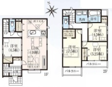 4区画参考プラン建物面積96.87ｍ2・土地建物価格5790万円■府中市四谷3　建築条件付き売地■