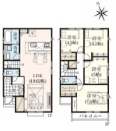 7区画参考プラン建物面積99.36ｍ2・土地建物価格5590万円■府中市四谷3　建築条件付き売地■