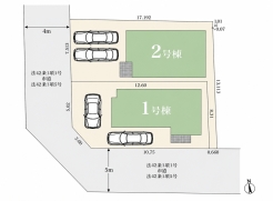 区画図■調布市上石原3丁目　新築戸建て■