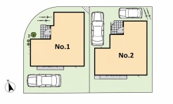 区画図■府中市晴見町3　新築一戸建て■