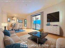 開放感と採光にこだわった17.7帖の広々としたLDKです。陽光いっぱいの空間で家族団らんの時間も増えそうですね！