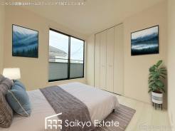 バルコニーに出入りの出来る洋室は、たくさん陽光が差し込む明るい空間です。朝も気持ちよく起きられそうです♪※家具類はCG加工しています。

