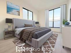 2面採光で明るく風通しも良好です！天気の良い日は是非窓を開けて空気の入れ替えをしてみるのはいかがでしょうか♪
（5号棟）※家具類はCG加工しています。