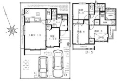延床面積約85.28ｍ2、参考建物価格1400万円より承ります。土地＋建物参考プラン価格8690万円（税込）
