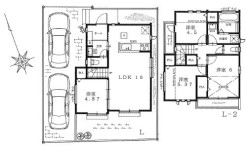 延床面積約87.36ｍ2、参考建物価格1400万円より承ります。土地＋建物参考プラン価格8490万円（税込）
