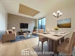 開放感と採光にこだわった16帖の広々としたLDKです。陽光いっぱいの空間で家族団らんの時間も増えそうですね！
