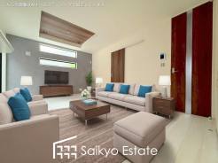 開放感と採光にこだわった15.88帖の広々としたLDKです。陽光いっぱいの空間で家族団らんの時間も増えそうですね！※家具類はCG加工しています。

