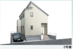 ZEH水準の省エネ住宅！断熱等級6取得！住宅性能評価書取得物件！耐震性に優れ、建物の劣化軽減や構造の安定、ホルムアルデヒド対策が施された確かな品質の住まいです！
外観完成予想図（2号棟）