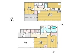 2区画建物参考プラン間取り図（3LDK　建物面積90.9ｍ2　1400万円）■八王子市散田町5　建築条件付き売地■