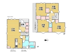 1号棟間取り図■日野市石田1 新築一戸建て■