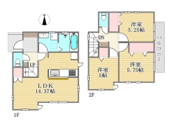2号棟間取り■府中市北山町2 新築一戸建て■