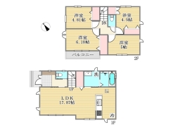 2号棟間取り図■昭島市田中町1 新築一戸建て■
