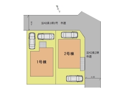 区画図■調布市深大寺北町6 新築一戸建て■