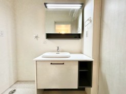 朝の忙しい時間に嬉しいシャンプーヘッド付き洗面台!一日の始まりをこの場所から、気持ちよく迎えてください!!大切なお洋服を手洗いするときにも、お子様のものをちょっと洗いたいときにも使いやすい!■府中市武蔵台1 新築一戸建て■