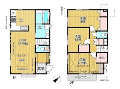 1号棟間取り図■調布市柴崎2丁目 新築分譲住宅 全3棟■