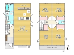 B号棟間取り図■立川市砂川町6 新築一戸建て■