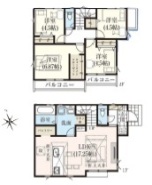 1区画参考プラン建物面積95.22m2・土地建物価格5490万円■府中市四谷3 建築条件付き売地■