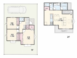 3区画建物参考プラン間取り図(3LDK 79.38m2 1350万円)■小金井市貫井南町5 売地■