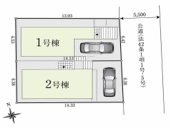 区画図■府中市小柳町5 新築一戸建て■