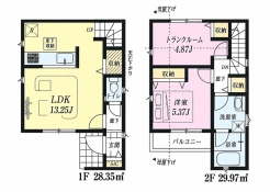 2号棟間取図■立川市一番町1 新築一戸建て■