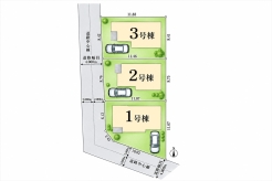 区画図■府中市是政3丁目 新築戸建て■