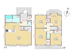 建物面積約94.4m2、参考建物価格1600万円より承ります。土地+建物参考プラン価格10590万円(税込)