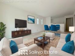 開放感と採光にこだわった17.6帖の広々としたLDKです。陽光いっぱいの空間で家族団らんの時間も増えそうですね!※家具類はCG加工しています。