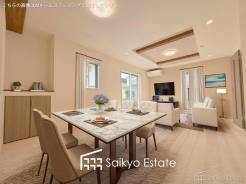 開放感と採光にこだわった広々としたLDKです。陽光いっぱいの空間で家族団らんの時間も増えそうですね!