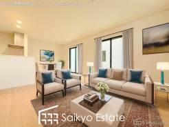 開放感と採光にこだわった広々としたLDKです。陽光いっぱいの空間で家族団らんの時間も増えそうですね!※家具類はCG加工しています。