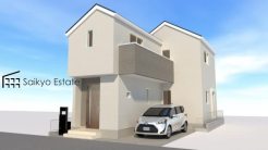 減税や控除などの優遇がある住宅性能表示W取得物件!耐震等級で最高等級の3を取得、断熱等級6を取得した安心で快適な住まいです!(外観完成予想図・3号棟)